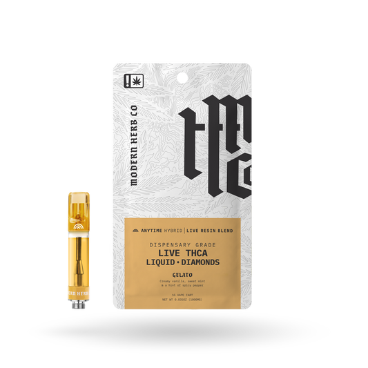 THCa Vape Cartridge Live Resin Liquid Diamonds: Gelato (Hybrid) - 1g