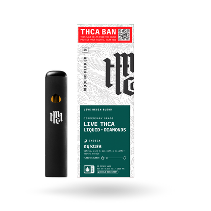 THCa Disposable Live Resin Liquid Diamonds: OG Kush (Indica) - 1g