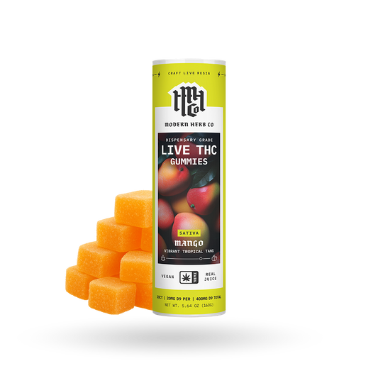 Live Resin D9 THC Gummies: Mango (Sativa), 20ct