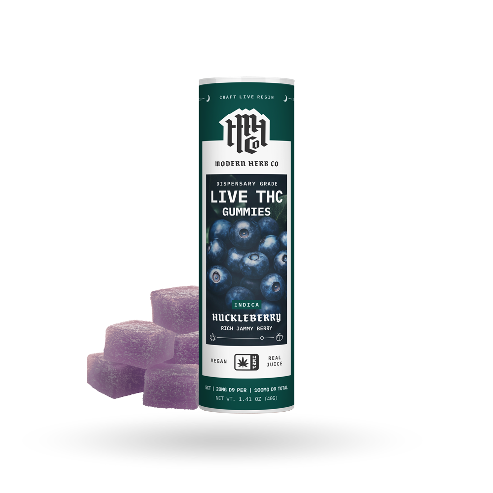 Live Resin D9 THC Gummies: Huckleberry (Indica), 5ct