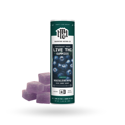 Live Resin D9 THC Gummies: Huckleberry (Indica), 5ct