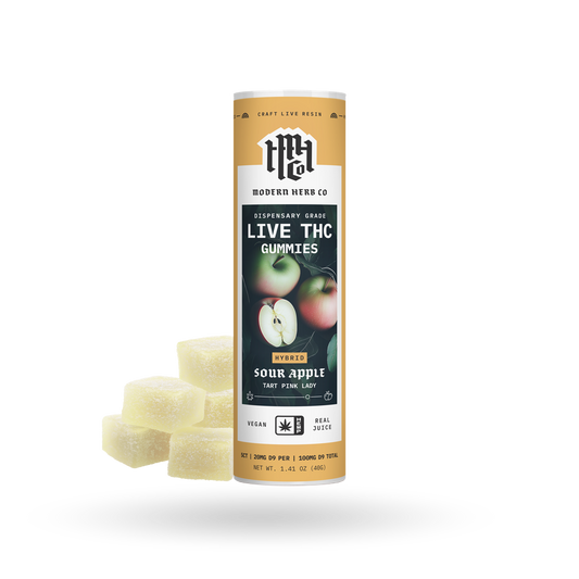 Live Resin D9 THC Gummies: Sour Apple (Hybrid), 5ct