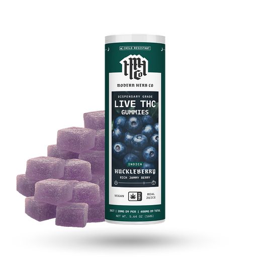 Live Resin D9 THC Gummies: Huckleberry (Indica) - 20ct