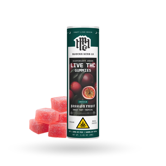 Live Resin D9 THC Gummies: Passion Fruit (Indica), 5ct
