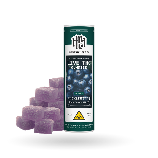 Live Resin D9 THC Gummies: Huckleberry (Indica) - 20ct