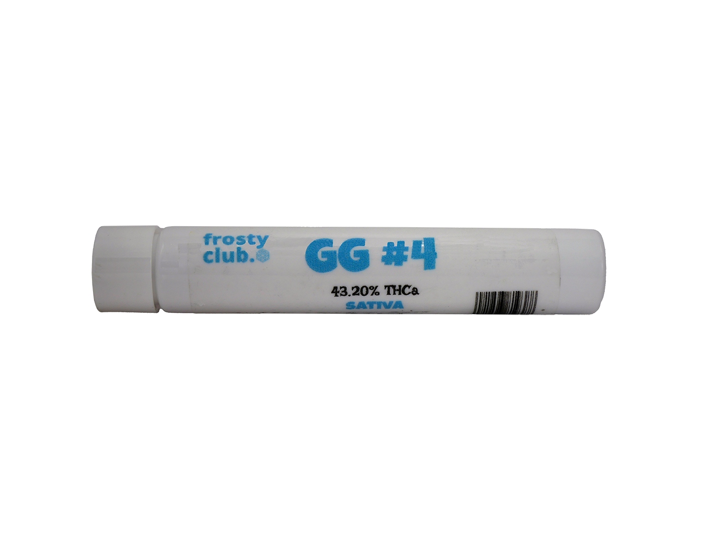 Cheap Prerolls - GG #4 - Indica - 1.5g - 43.2% High THCa Flower from Stewart Hemp comes safely shipped in a durable plastic tube (front)