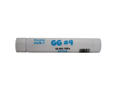 Cheap Prerolls - GG #4 - Indica - 1.5g - 43.2% High THCa Flower from Stewart Hemp comes safely shipped in a durable plastic tube (front)
