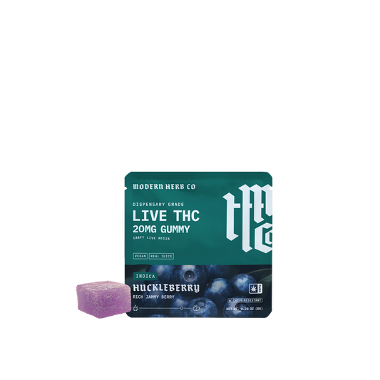 Live Resin D9 THC Gummies: Huckleberry (Indica), Single