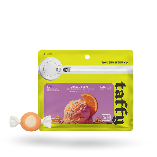 Live Resin D9 Taffy: Orange Creme (Sativa), 5ct