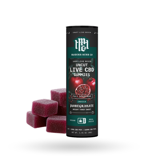CBD Live Resin Gummies: Pomegranate (Indica) - 5ct