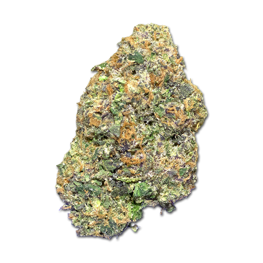 Purple Runtz Hybrid THCa Flower - 33.98%, from Stewart Hemp, seen enlarged, for trichome coverage and bud structure. #smokeup