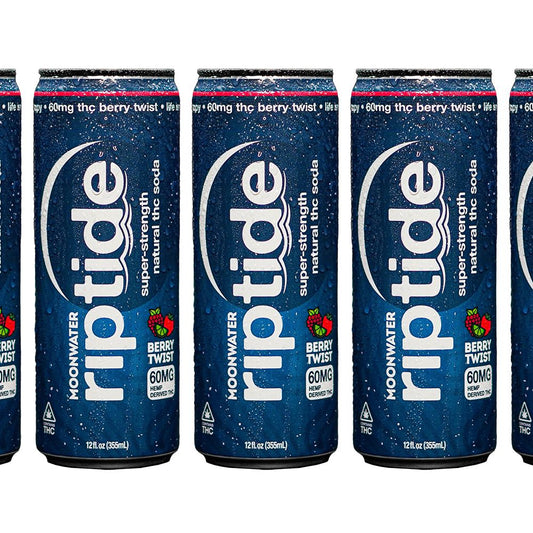 Moonwater Riptide Natural Hemp-Derived D9 THC Infused Soda | 12oz | 60mg | 24ct Case