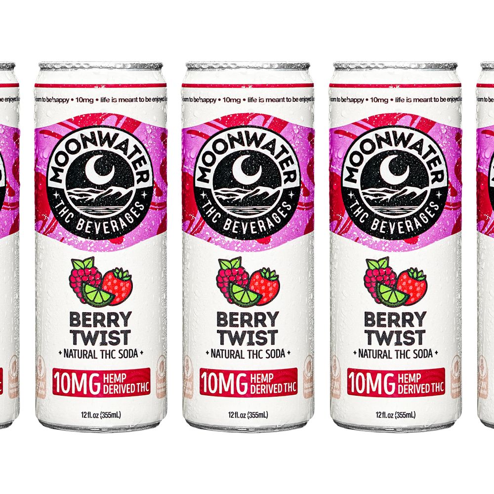 Moonwater Natural Hemp-Derived D9 THC Infused Soda | 12fl oz Can | 24ct Case