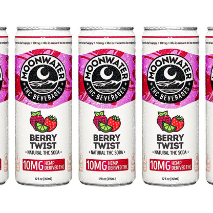 Moonwater Natural Hemp-Derived D9 THC Infused Soda | 12fl oz Can | 24ct Case