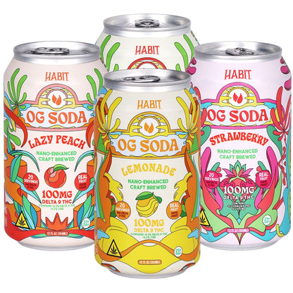 Habit D9 THC OG Soda | 12oz | 100mg | 6ct Pack