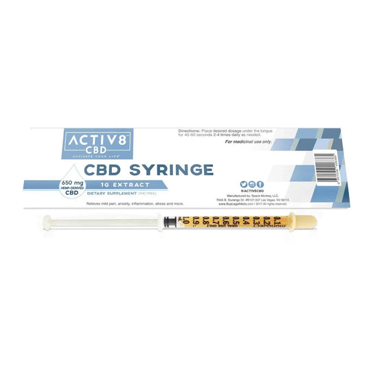ACTIV8 CBD Syringe: 650mg CBD