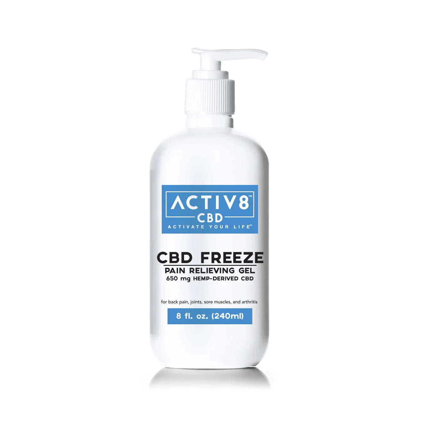 ACTIV8 CBD Freeze Pain Relieving Gel: 250mg & 650mg CBD